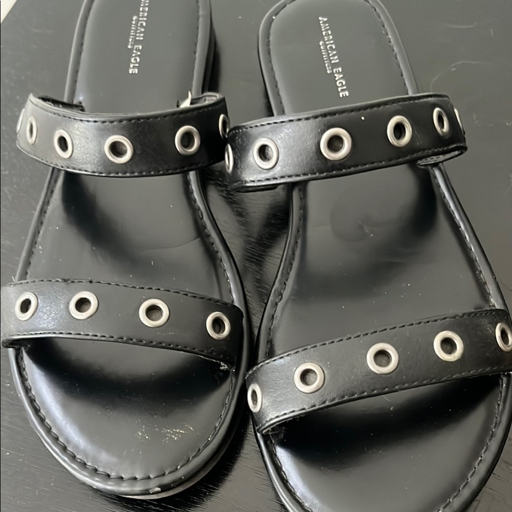 American Eagle Outfitters Black Studded Sandals